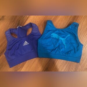 Adidas and Puma Sports Bras in Purple and Blue